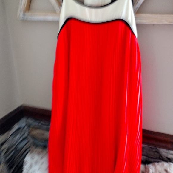 Thml orange cream and black spaghetti strap dress size xs..